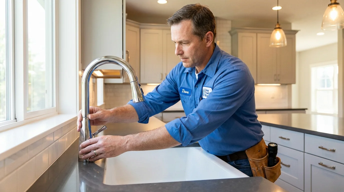 Kitchen faucet installation by Johns Plumbing LLC in Portageville
