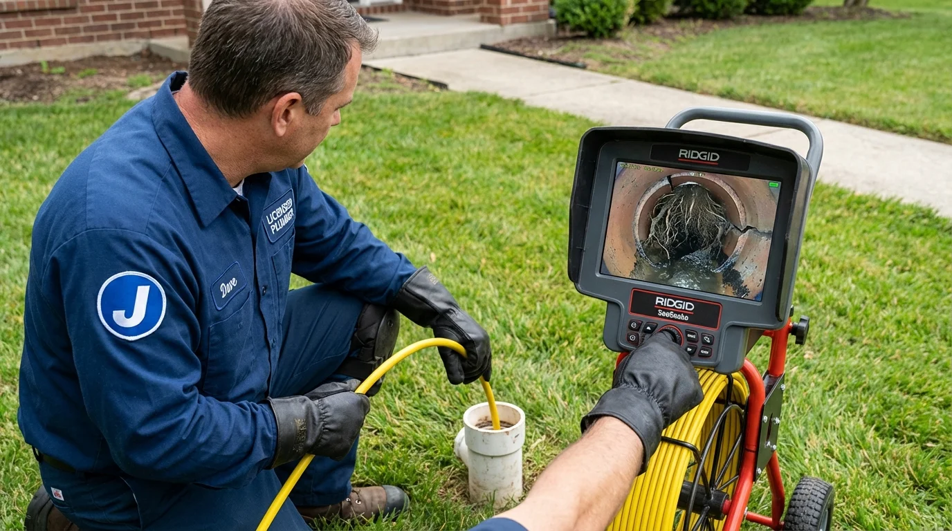 Sewer camera inspection being performed by Johns Plumbing LLC in Portageville